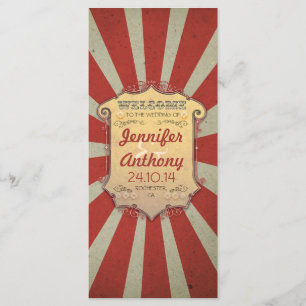 Zirkus-Karnevals-Vintage Hochzeits-Programme Programm