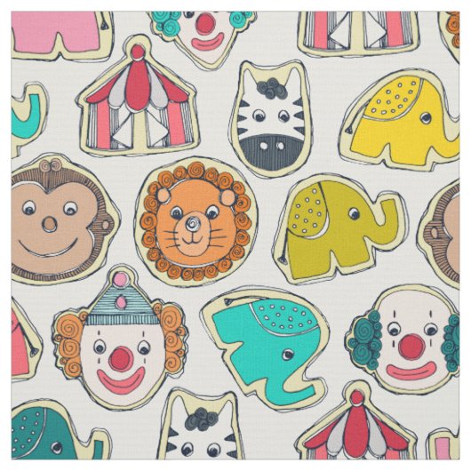Zirkus Kekse multi Stoff (Muster)
