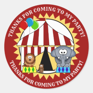 Zirkus-Kirmes-Danke-Aufkleber Runder Aufkleber