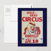 Zirkus-Line-Sells & Grey Circus- Postkarte (Vorne/Hinten)