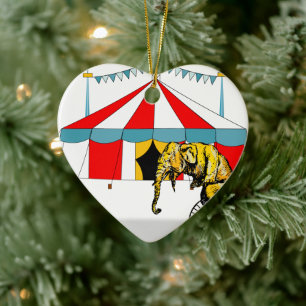 Zirkus Memorabilien in Erinnerung an Zirkuselefant Keramik Ornament