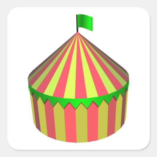 Zirkus Quadratischer Aufkleber (Vorderseite)