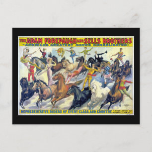 Zirkus-Reiter Vintage-Theaterplakat Postkarte