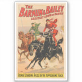 Zirkus-Rennen mit Männern, die zwei Pferde umherzi Aufkleber (Vorderseite)