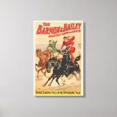 Zirkus-Rennen mit Männern, die zwei Pferde umherzi Leinwanddruck (Vorderseite)