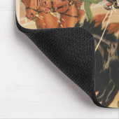 Zirkus-Rennen mit Männern, die zwei Pferde umherzi Mousepad (Ecke)