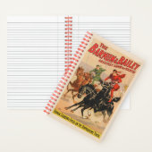 Zirkus-Rennen mit Männern, die zwei Pferde umherzi Notizblock (Innen)