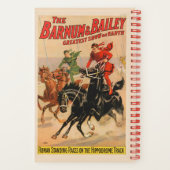 Zirkus-Rennen mit Männern, die zwei Pferde umherzi Notizblock (Rückseite)