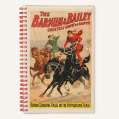 Zirkus-Rennen mit Männern, die zwei Pferde umherzi Notizblock (Vorderseite)