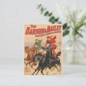 Zirkus-Rennen mit Männern, die zwei Pferde umherzi Postkarte (Stehend Vorderseite)