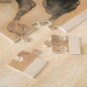 Zirkus-Rennen mit Männern, die zwei Pferde umherzi Puzzle (Seite)