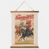 Zirkus-Rennen mit Männern, die zwei Pferde umherzi Wandteppich Mit Holzrahmen (Vorderseite)