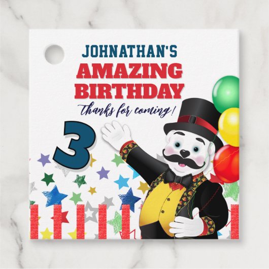 Zirkus Ringmeister Eisbär Danke Geschenkanhänger (Vorderseite)