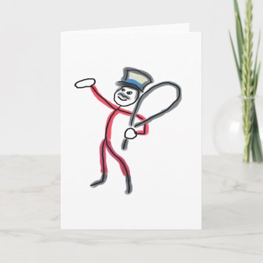 Zirkus Ringmeister Stickman Karte (Vorderseite)