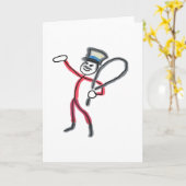 Zirkus Ringmeister Stickman Karte (Gelbe Blume)