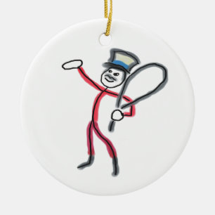 Zirkus Ringmeister Stickman Keramik Ornament