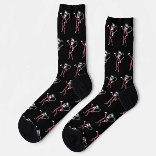 Zirkus Ringmeister Stickman Socken (Linkes Detail)