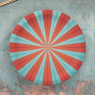 Zirkus-Rot-Blau-Muster im Vintage-Stil Pappteller