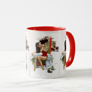 Zirkus-Schönheits-Vintages Kunst Button-Oben Tasse
