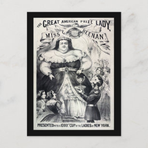 Zirkus-Seitenshow-Fettleibige Dame Vintage Feiertagspostkarte