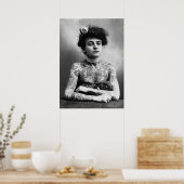 Zirkus-Show Tattoo Lady Vintages Foto Poster (Küche)