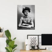 Zirkus-Show Tattoo Lady Vintages Foto Poster (Heimbüro)