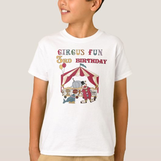 Zirkus-Spaß-3. Geburtstag T-Shirt (Vorderseite)