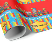 Zirkus-Spaß-Babyparty-Thema Geschenkpapier (Rolleneckpunkt)