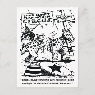 Zirkus-Spaß, kein Minderwertigkeitskomplex, lustig Postkarte
