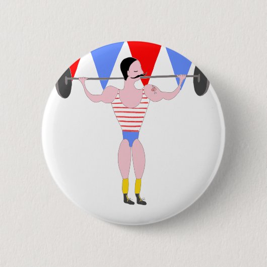 Zirkus-starker Mann-Zirkus-Thema-Party Button (Vorderseite)