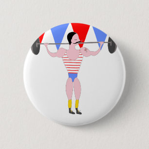 Zirkus-starker Mann-Zirkus-Thema-Party Button