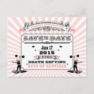 Zirkus Steampunk Wedding Spectacular Save the Date Ankündigungspostkarte