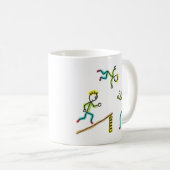 Zirkus-Stockmänner Akrobaten Kaffeetasse (VorderseiteRechts)