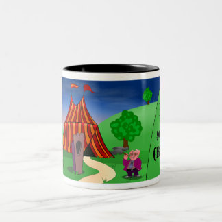 Zirkus-Tasse mit Harry das Schwein Zweifarbige Tasse