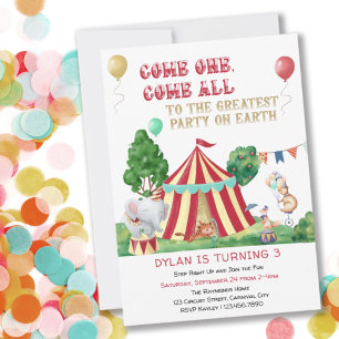 Zirkus-Themen-Kindergeburtstag für alle Einladung