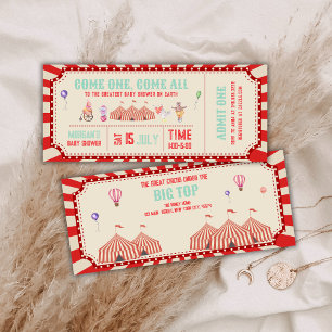Zirkus-Ticket für Vintage-Tiere Karneval Baby-Part Einladung