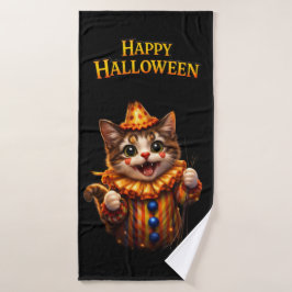 Zirkus- und Kätzchen-Whimsical-Halloween-Dreiteili Badhandtuch Set