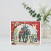 Zirkus-Vintage-Postkarte Postkarte (Stehend Vorderseite)