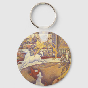 Zirkus von Georges Seurat, Vintage-Pointillismus-K Schlüsselanhänger