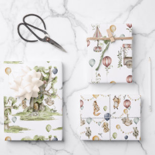 Zirkus Wald Baby Shower Geschenkpapier Set