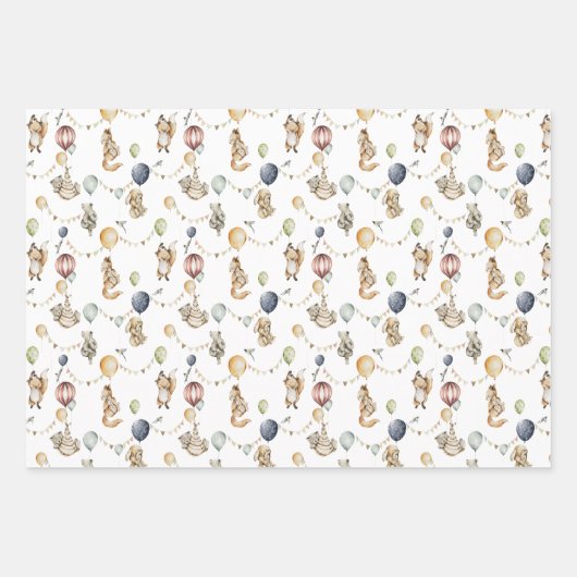 Zirkus | Woodland Forest Baby Dusche Geschenkpapier Set (Vorderseite 3)