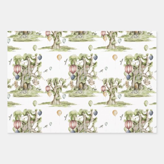 Zirkus | Woodland Forest Baby Dusche Geschenkpapier Set (Vorderseite)