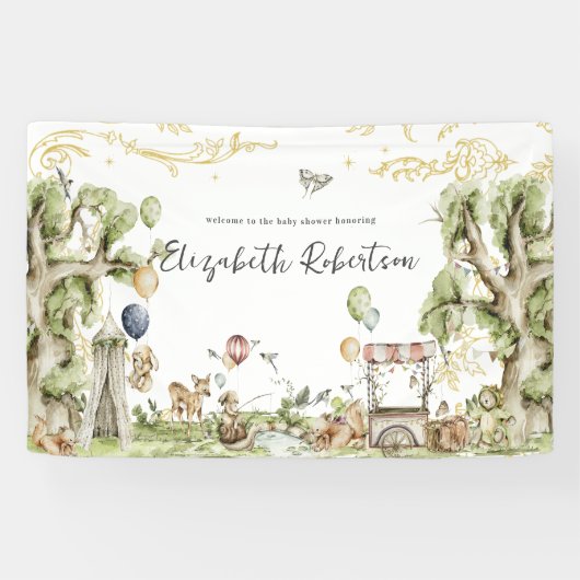 Zirkus | Woodland Forest Baby Dusche Willkommen Banner (Horizontal)