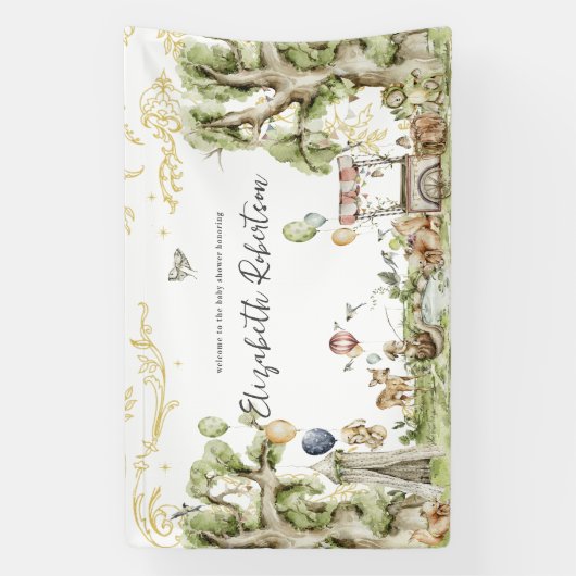 Zirkus | Woodland Forest Baby Dusche Willkommen Banner (Vertikal)