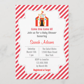 Zirkus-Zelt-Babyparty-Einladungs-Rot Einladung