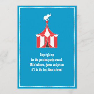 Zirkus-Zelt u. Elefant-Kindergeburtstag-Party Einladung