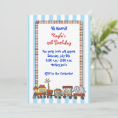 Zirkus-Zug-Einladung Einladung (Stehend Vorderseite)