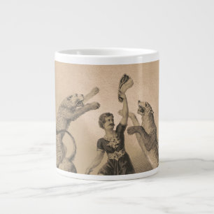 Zirkusartist steht unter wilden Tieren Jumbo-Tasse