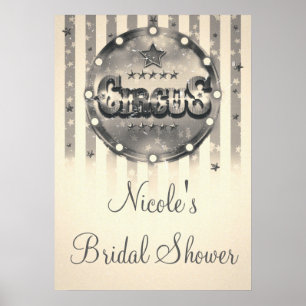 Zirkusbanner mit Streifen im Vintage-Look für Part Poster