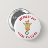 Zirkusbär zum Geburtstag Button (Vorne & Hinten)